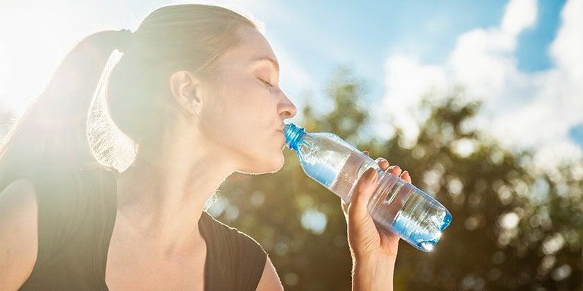 woman drinking water