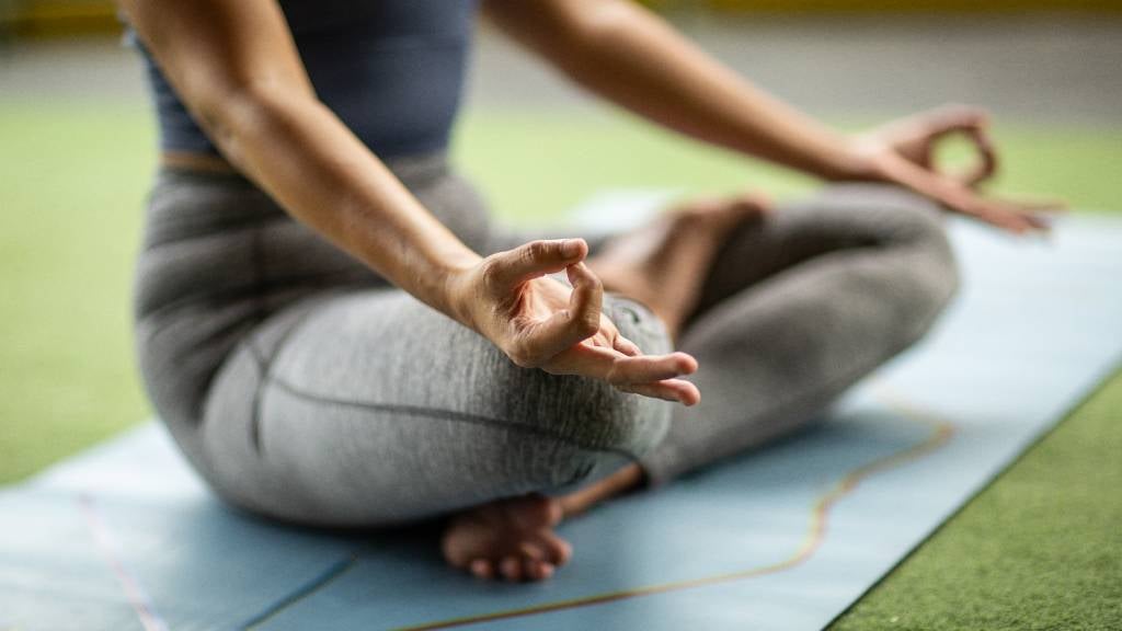 Woman pictured meditating
