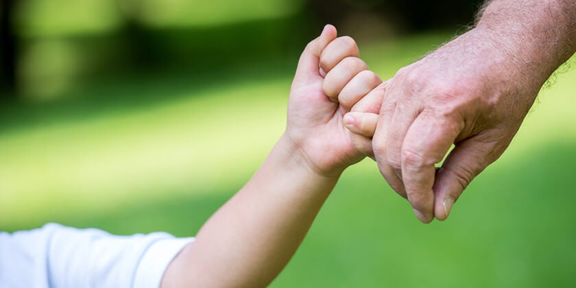 parent and child joining fingers