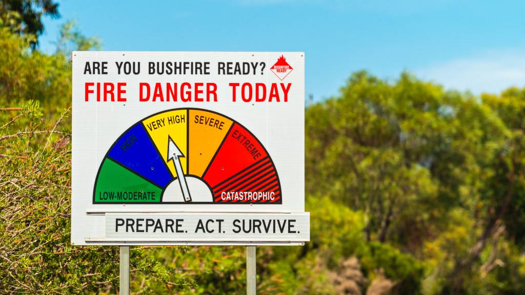 Australian safety warning sign showing very high danger reading