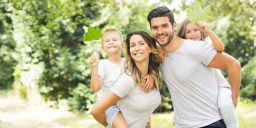 Australian family outdoors
