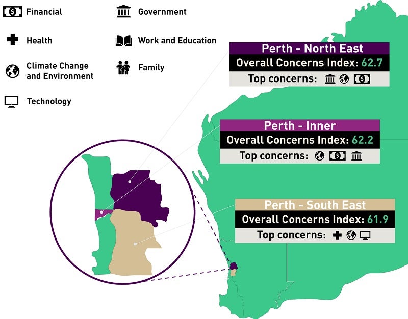 A map of issues in Western Australia