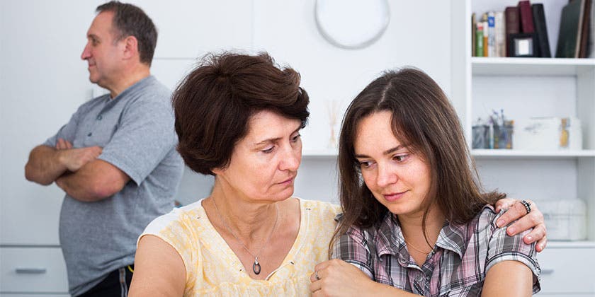 sad family at home 