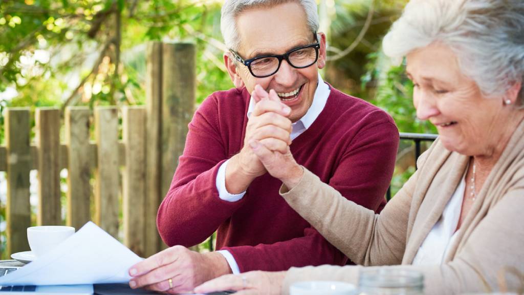 old couple planning for future finances 