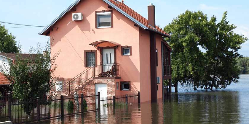 flooded house building 