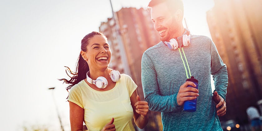 couple running together 