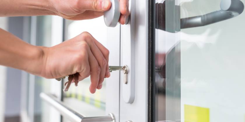 locking up door
