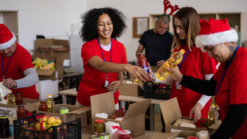 Volunteers at Christmas.