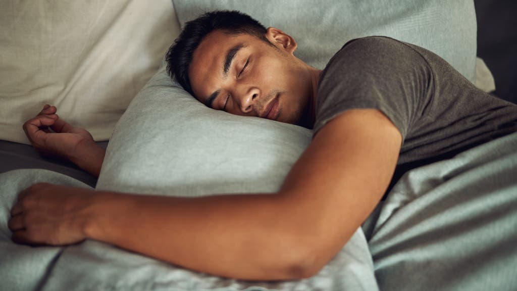 A man sleeps soundly