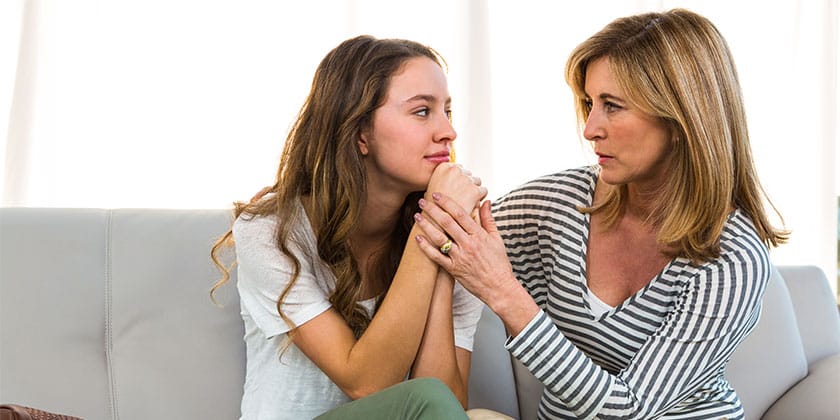 mother and daughter talking about life