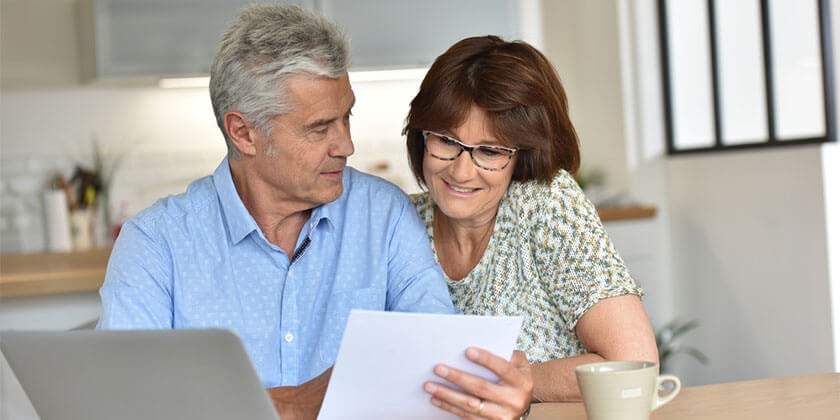 husband and wife talking at home