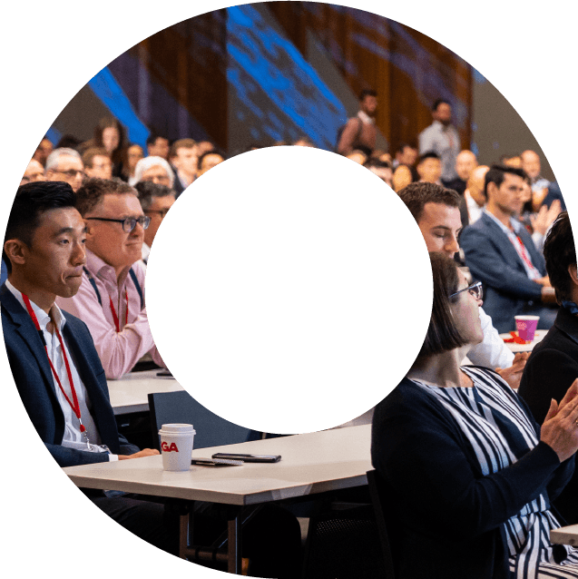 Community of actuaries at an event