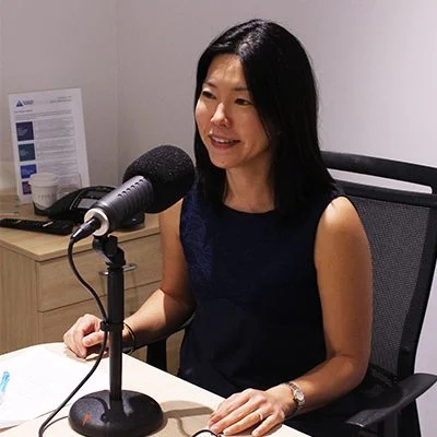 Susan Looi recording the RMPC Practice Update Podcast at Institute HQ.