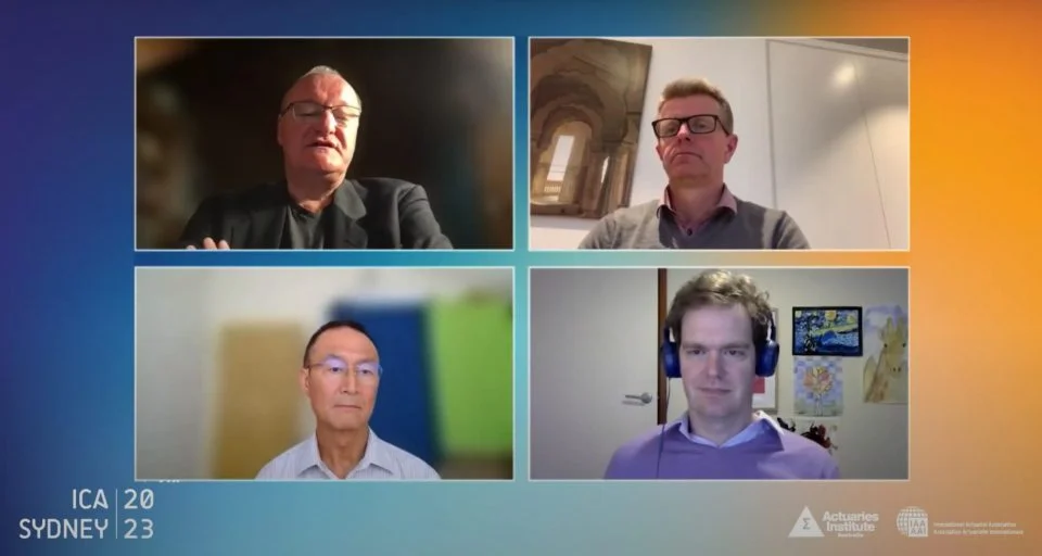 A screenshot from the ICA2023 session “How are actuaries making a difference in Public Policy?”