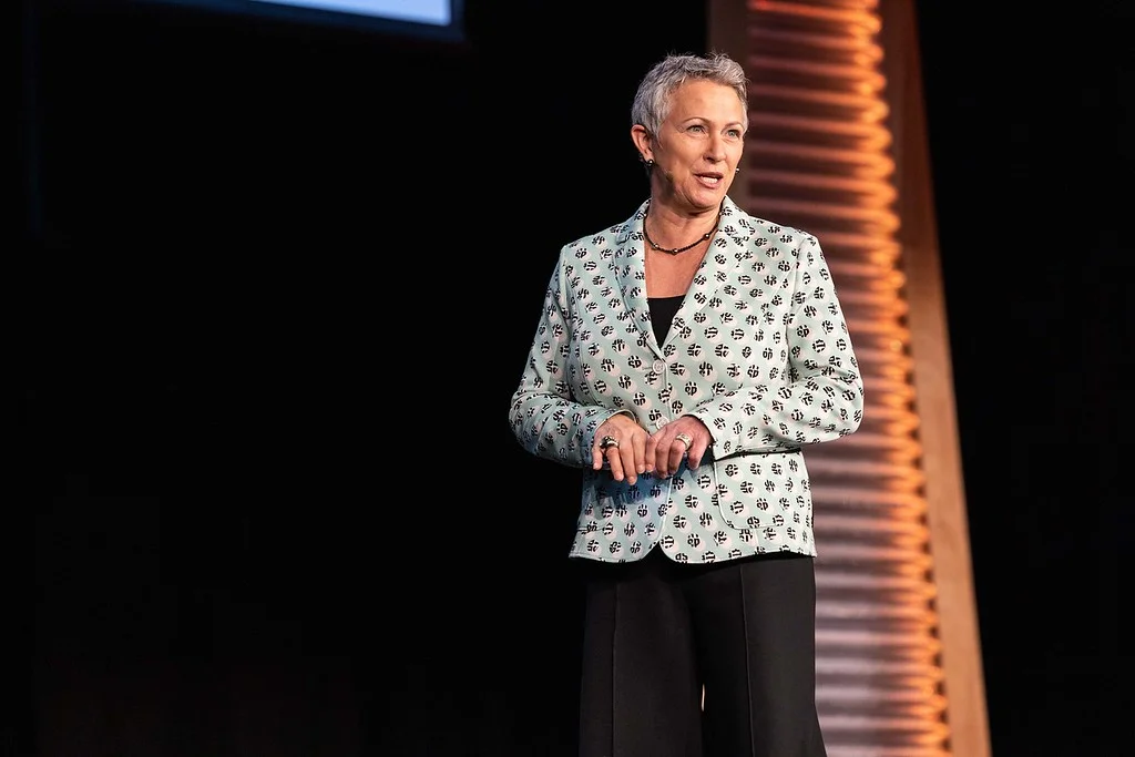 Dame Inga Beale presenting her keynote presentation.