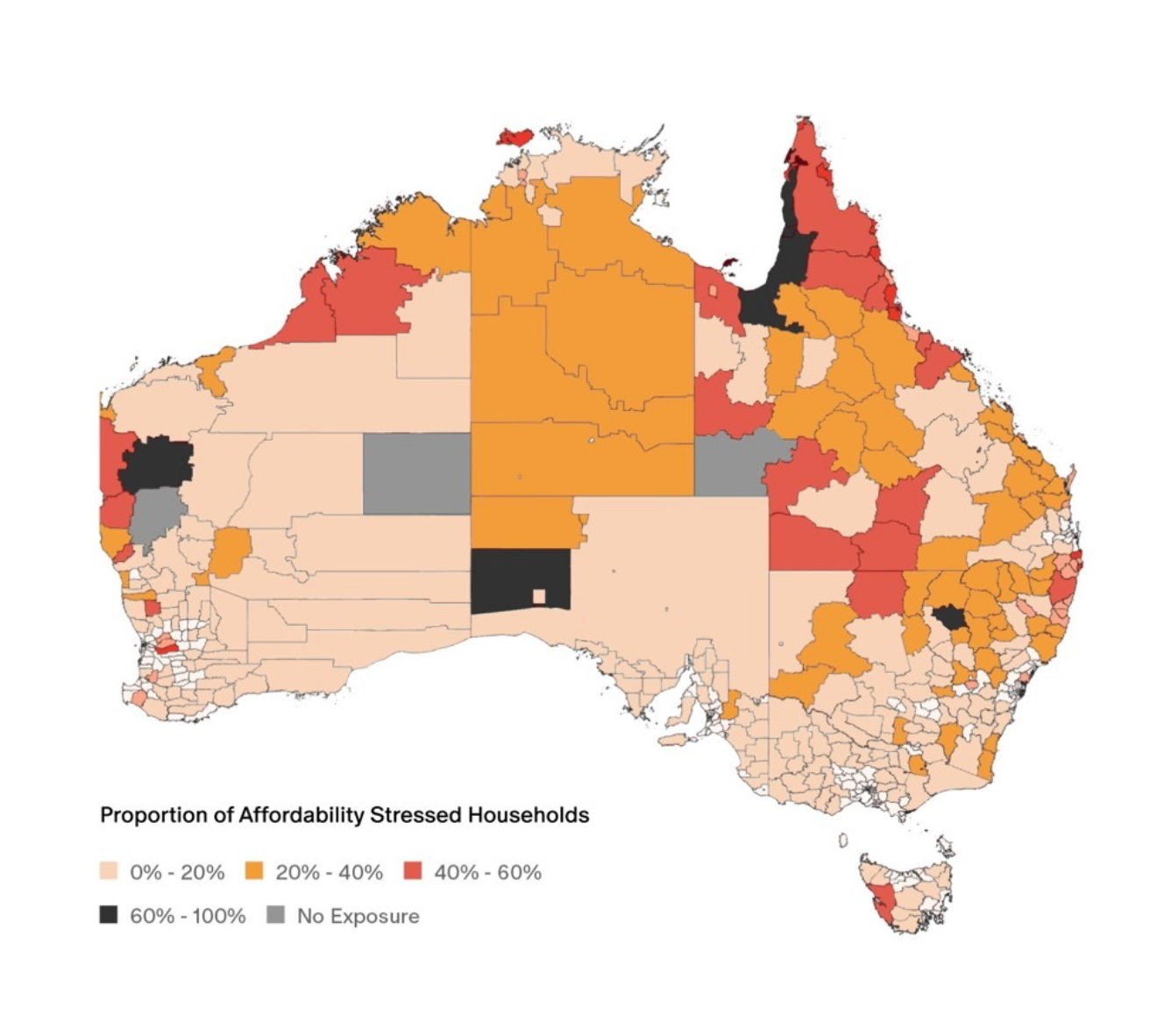 Map of Australia with different colours on different regions