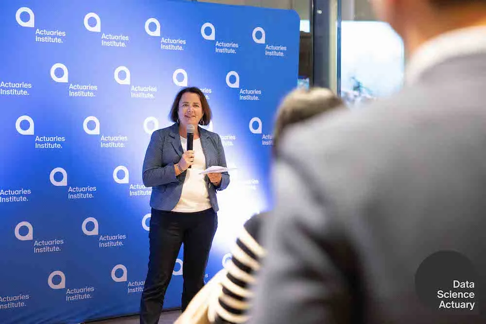 Elayne Grace speaks at the launch