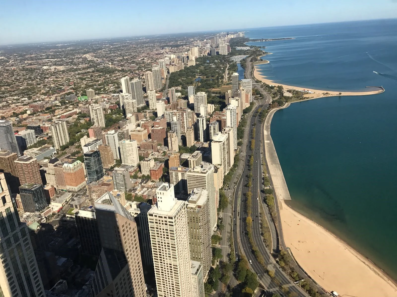 A view of Chiago from the John Hancock Observatory.