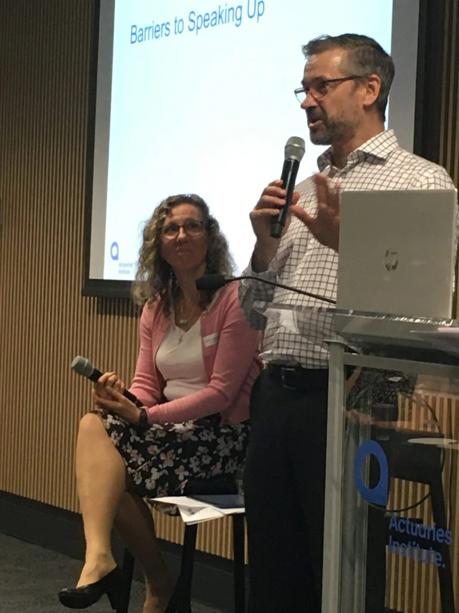 Stuart Turner and Saffron Sweeney presenting at the Insights Sessions