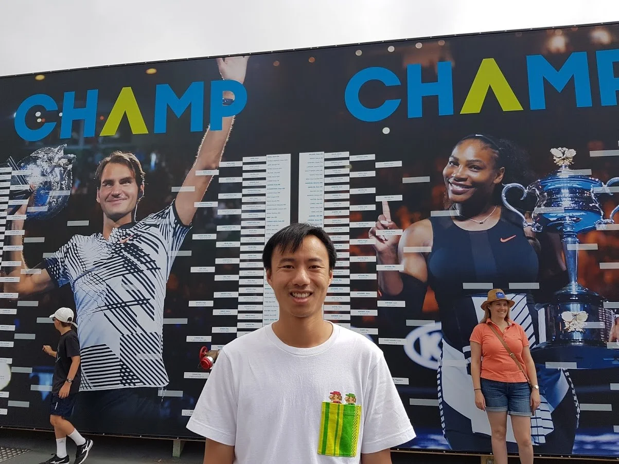 Australian Open 2018, obligatory photo with my two favourite tennis players.