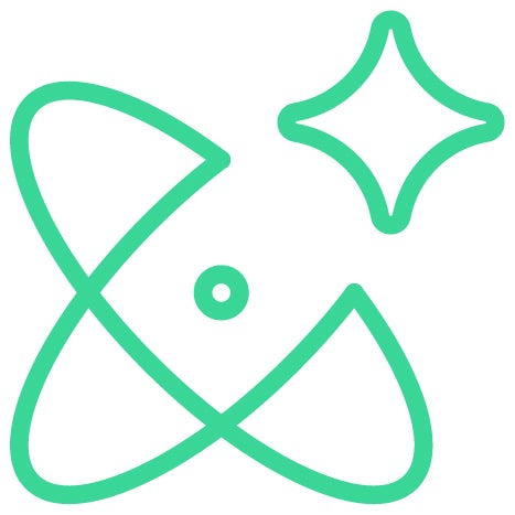 Icon with stars in green outline colour