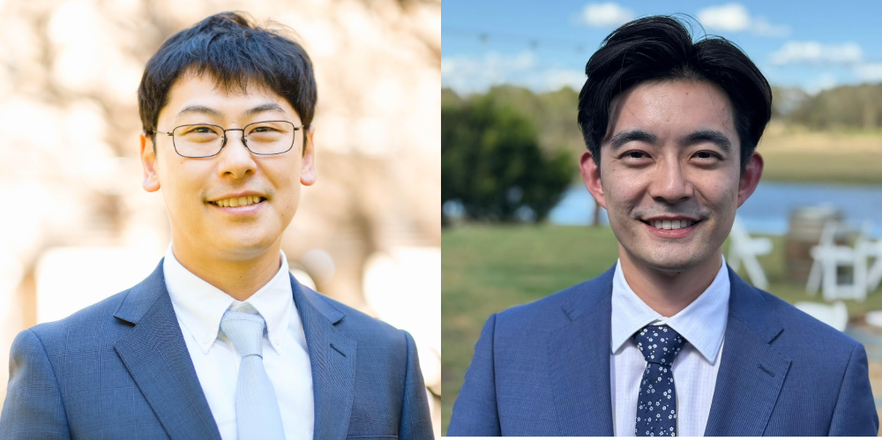 Headshot of Dan Wang and Grover Lin
