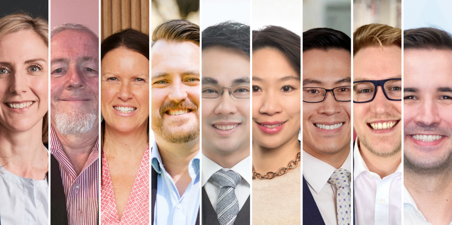 A grid of nine images that contain screenshot of the 2026 Volunteer of the Year Award winners against a transparent background