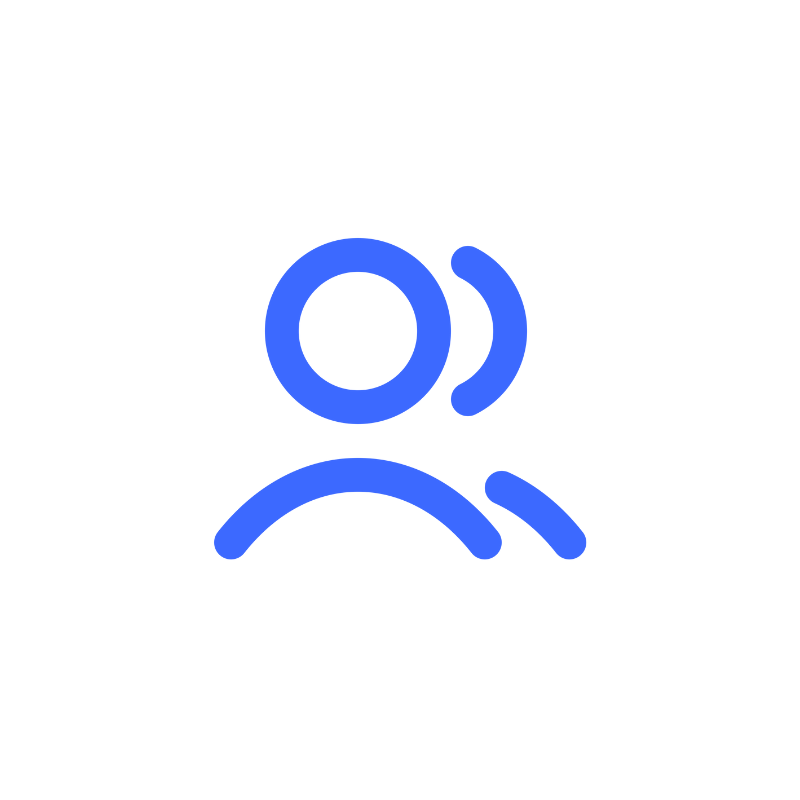 Blue icon of people connecting