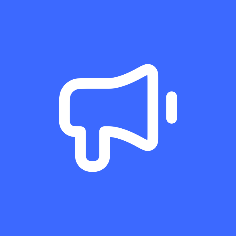 Icon showing megaphone to represent brand awareness