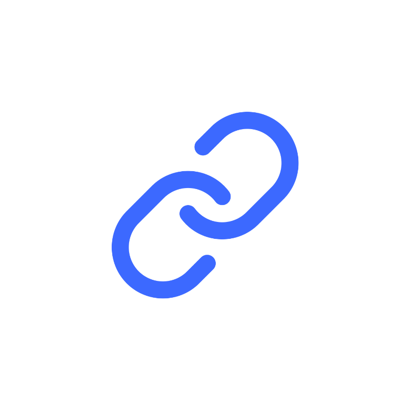 Icon of a link - blue colour
