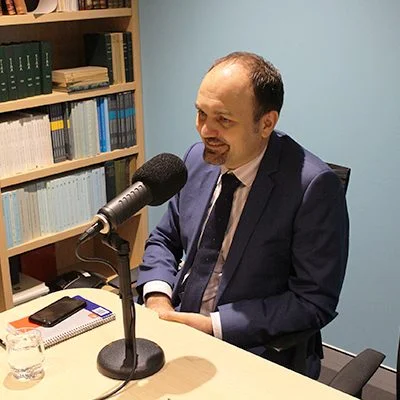 Bartosz Piwcewicz, Convenor of the DAPC, recording the Practice Updat podcast.