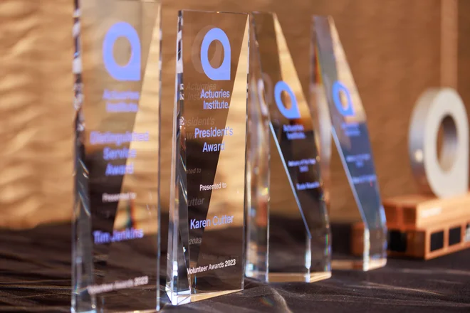 Photo of the awards that were presented to volunteers