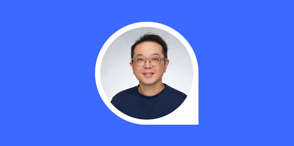 Headshot image of Louis Lee inside the Actuaries Institute logo against a blue background