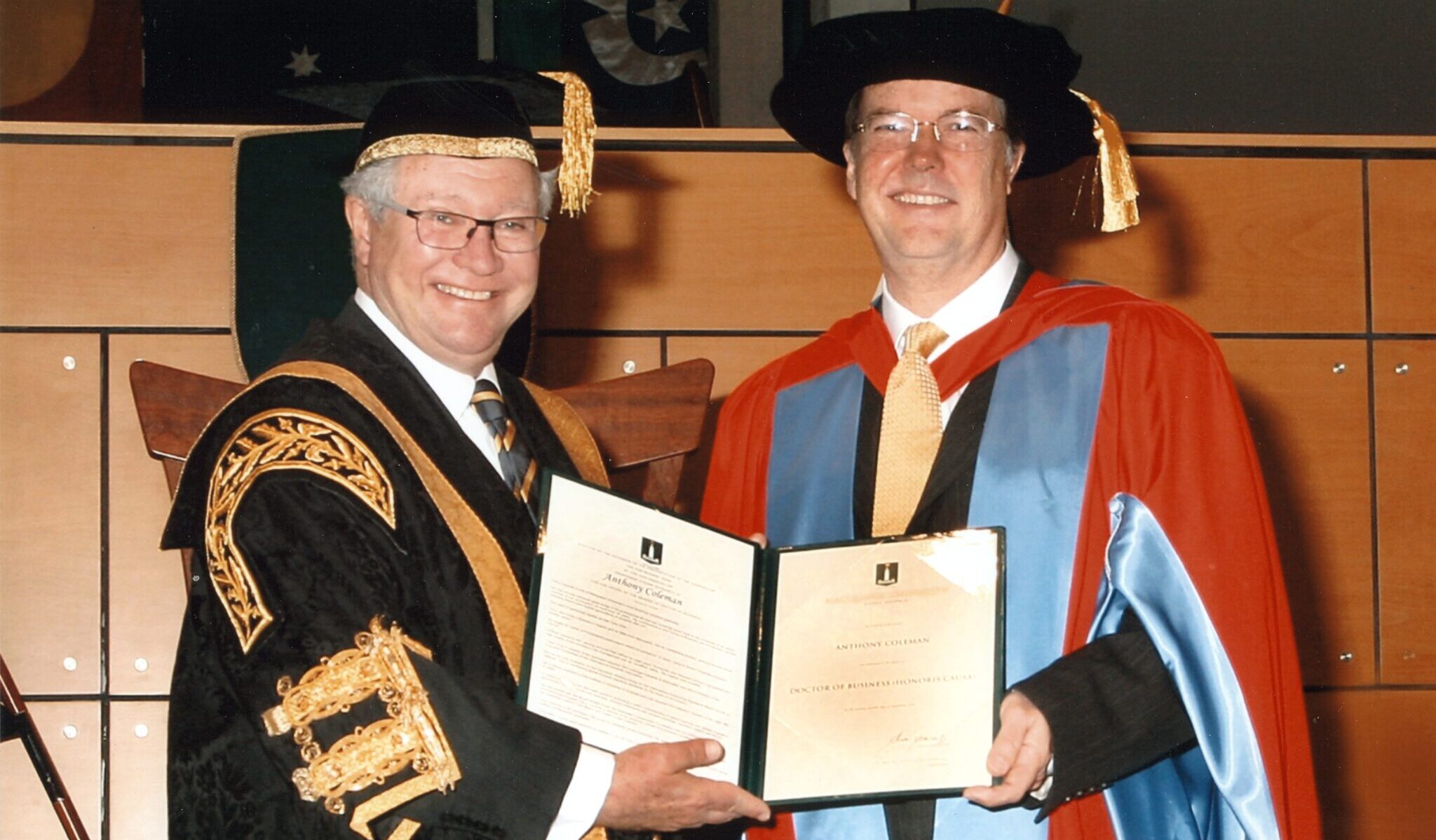 Tony Receiving Hon DBus Degree at Macquarie University in 2011.