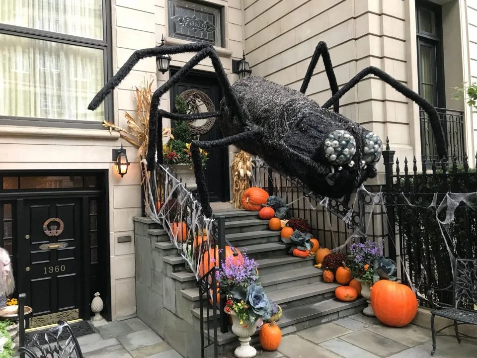 Halloween door-decocrations in Chicago.