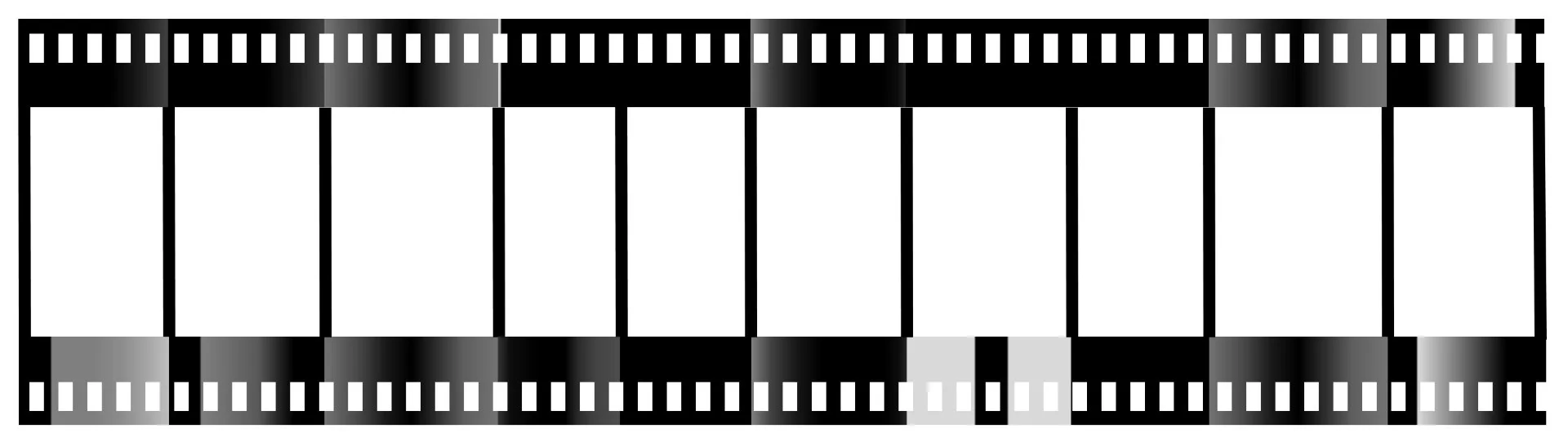 A strip of film with blank frames, recovered from the cutting room floor.