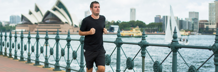 Man running in Sydney