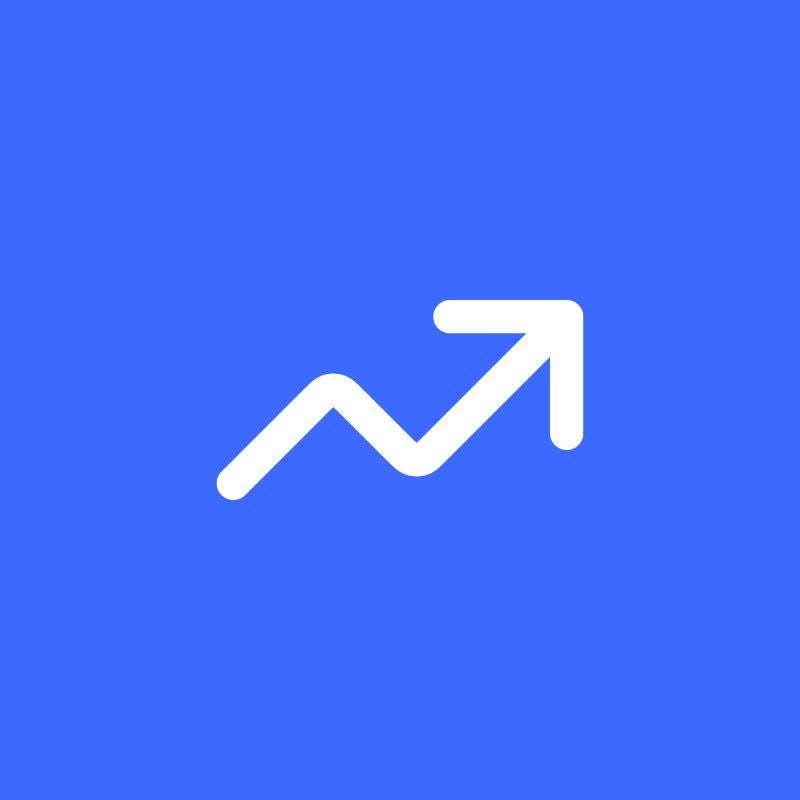 Icon of arrow trending upwards.