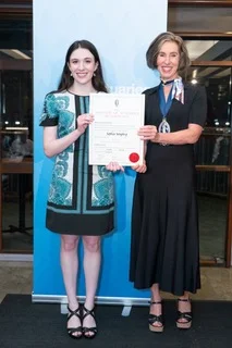 Sophia with 2023 Actuaries Institute President Naomi Edwards.