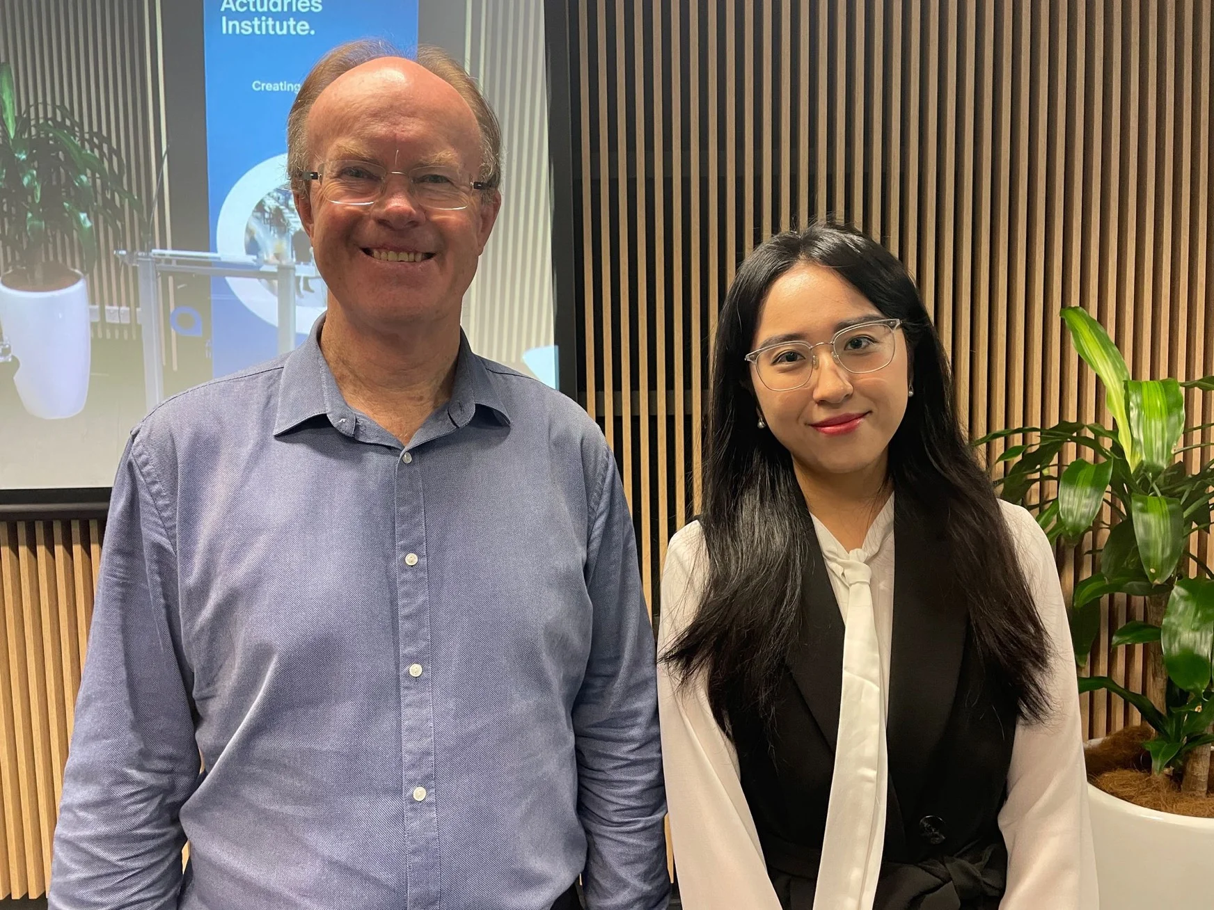 Presenters Martin Mulcare and Anita He.