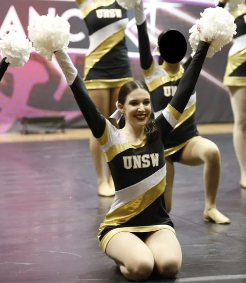 Sophia dancing at university.