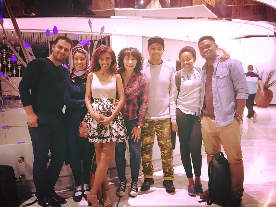 With friends after dinner