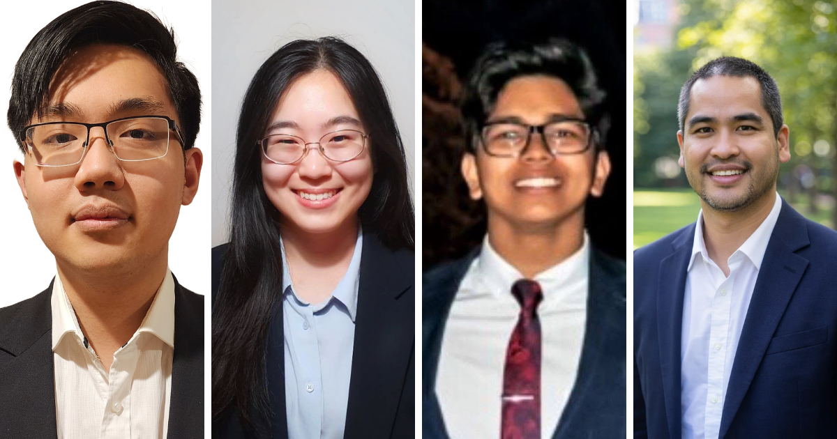 Portrait shots of four student award winners.