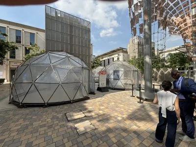 “Pollution Pods” which simulate the outdoor air in cities around the world, like Delhi