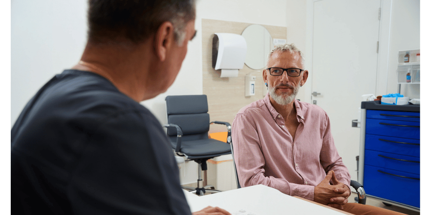 Man in doctors consultation.