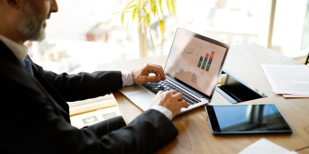 Man working on his laptop