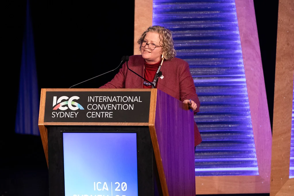 Kimberlee Weatherall presenting at ICA2023