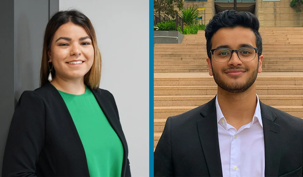 (L-R): Margarita Psaras and Arnav Bharadwaj