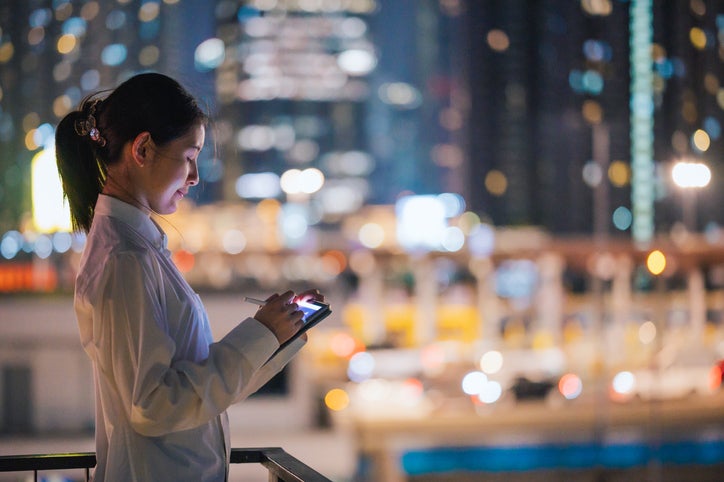 Abstract Data of chatbot and Quantum computing or Web 3.0 theme conceptual