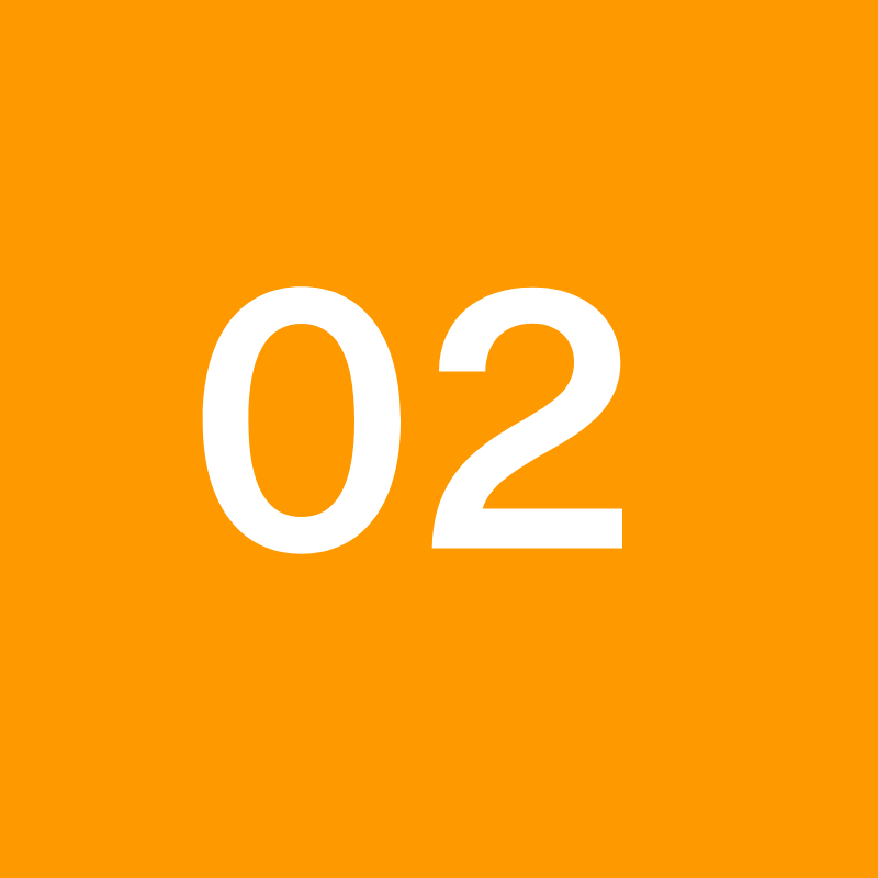 Icon number 2 on a orange background